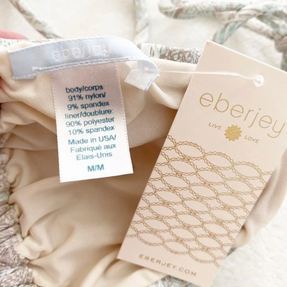 Eberjey NWT Surf Spray Mia Triangle Bikini Top Iceberg Blue Size Medium - Picture 8 of 9